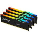 ОЗУ DIMM DDR5 Kingston FURY Beast Black RGB 128Gb(32Gbx4)5600MT/s,2RX8,CL40-40-40,1.25V,288-pin,16Gbit,KF556C40BBAK4-128