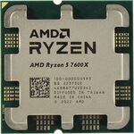 Процессор AMD Ryzen 5 7600X, AM5, 6C/12T, 4.7GHz base, 5.3GHz Turbo, L3 32Mb, 100-000000593, Tray