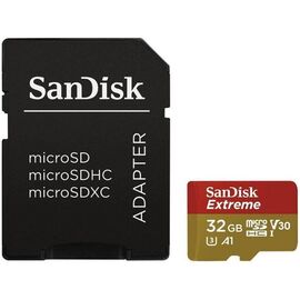 SanDisk Extreme microSDHC 32GB for Action Cams and Drones + SD Adapter - 100MB/s A1 C10 V30 UHS-I U3 - Twin Pack ; EAN:619659155117