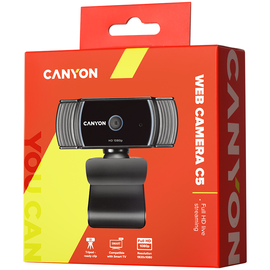 CANYON C5 1080P full HD 2.0Mega auto focus webcam with USB2.0 connector, 360 degree rotary view scope, built in MIC, IC Sunplus2281, Sensor OV2735, viewing angle 65°, cable length 2.0m, Black, 76.3x49.8x54mm, 0.106kg, изображение 3