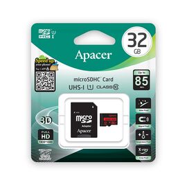 Карта памяти Apacer AP32GMCSH10U5-R 32GB + адаптер, изображение 2