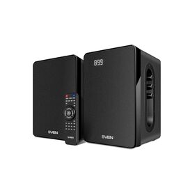 SVEN SPS-710, чёрный, акустическая система 2.0, мощность 2x20Вт (RMS), FM-тюнер, USB/SD, дисплей