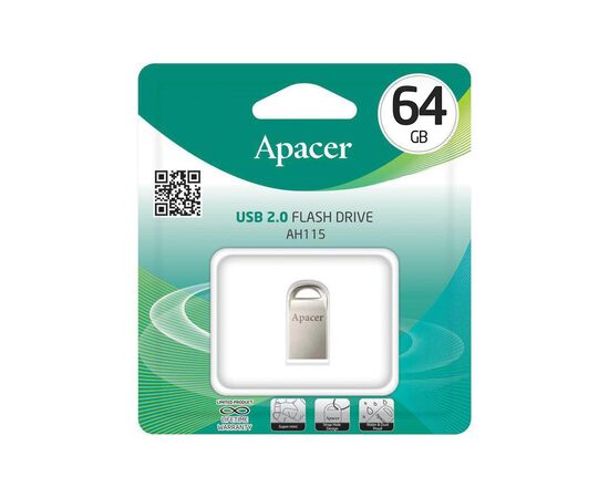 USB-накопитель Apacer AH115 64GB Серый, изображение 2