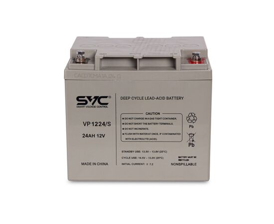 Аккумуляторная батарея SVC VP1224/S 12В 24 Ач (165*125*175), изображение 2