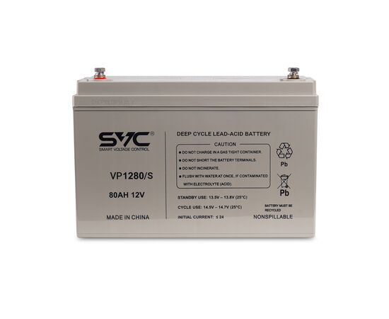 Аккумуляторная батарея SVC VP1280/S 12В 80 Ач (329*170*224), изображение 2