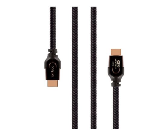 Rombica кабель для видео DX30 HDMI to HDMI, 2.1, 3 м., черно-оранжевый