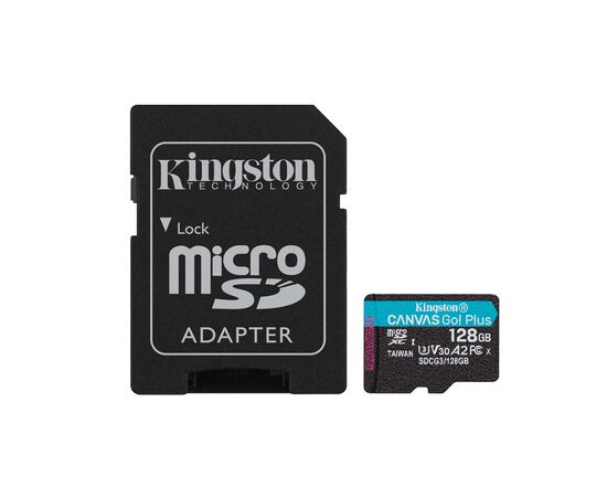 Карта памяти Kingston SDCG3/128GB A2 U3 V30 128GB + адаптер