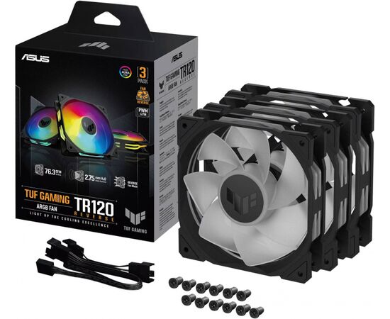 Комплект вентиляторов ASUS TUF GAMING TR120 ARGB REVERSE BLACK 3IN1