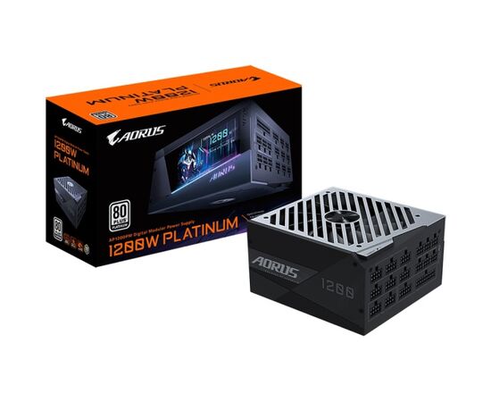 Модульный Блок Питания Gigabyte AORUS P1200W 80+ PLATINUM, with APFC, 140mm Double ball bearing Fan, BOX