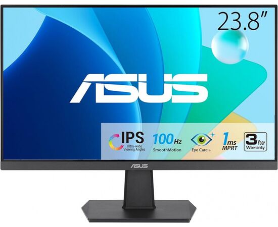 Монитор ASUS VA24EHF IPS,23.8",16:9 FHD (1920x1080x100Hz),250cd/m2,1300:1,178/178,1ms,HDMI,Black