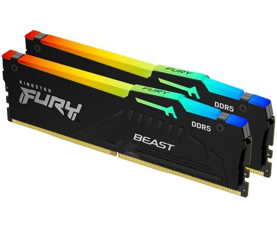 ОЗУ Kingston FURY Beast EXPO RGB 32Гб (16x2) DIMM DDR5, 5600MT/s, CL36 1.25В, KF556C36BBEAK2-32