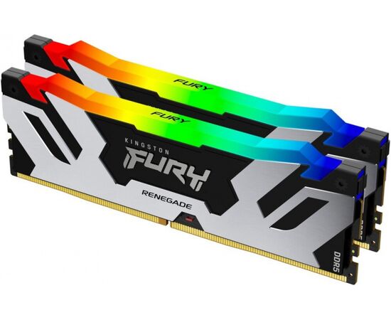 ОЗУ Kingston Fury Renegade Silver RGB, 48Gb (2x24Gb), DIMM DDR5, 6400Mt/s, CL32, KF564C32RSAK2-48