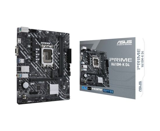 Сист.плата ASUS PRIME H610M-K, 1700, 2xDDR5, PCI-E x16, M.2, 4xSATA, HDMI, D-Sub, BOX