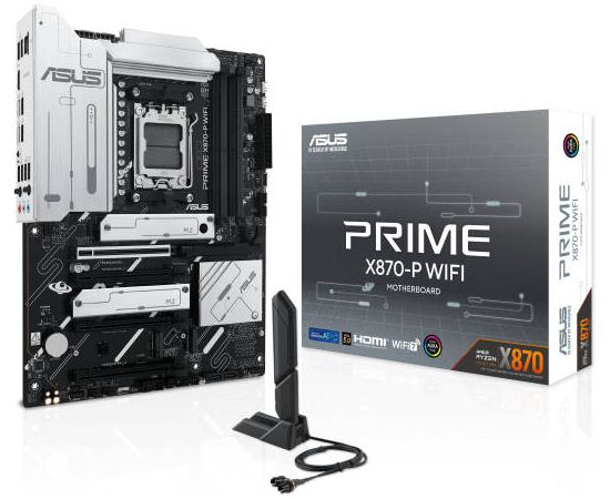 Сист. плата ASUS PRIME X870-P WIFI,X870E,AM5,4xDIMM DDR5,4xPCI-E x16 ,4xM.2,2xSATA,HDMI,WIFI7,BOX