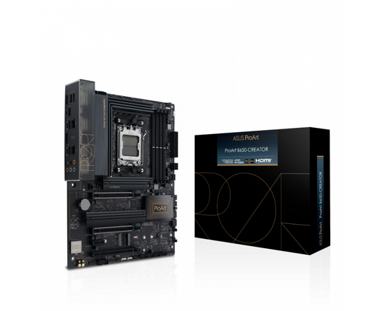 Сист.плата ASUS PROART B650-CREATOR, B650, AM5, 4xDIMM DDR5, 3xPCI-E x16, PCI-Ex1, M.2, SATA, DP, HDMI, BOX