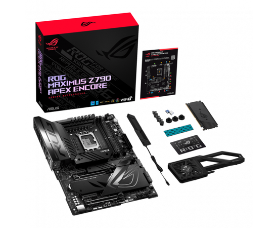 Сист.плата ASUS ROG MAXIMUS Z790 APEX ENCORE, Z790, 1700, 1xDIMM2, 2xDDR5, 2xPCI-Ex16, PCI-Ex4, 5xM.2, 4xSATA, WIFI7,BOX