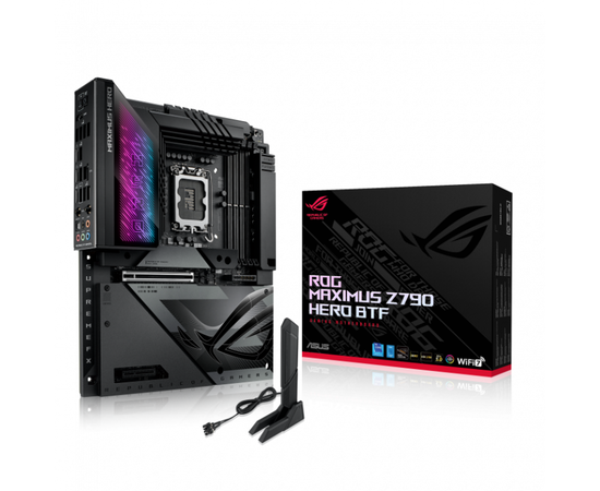 Сист.плата ASUS ROG MAXIMUS Z790 HERO BTF, Z790, 1700, 4xDDR5, PCI-Ex16, PCI-Ex4, 5xM.2, 4xSATA, WIFI7, BOX