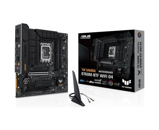 Сист.плата ASUS TUF GAMING B760M-BTF WIFI, B760, 1700, 4xDDR5, 2xPCI-Ex16, PCI-Ex1, 2xM.2, 4xSATA, DP, HDMI, WIFI6, BOX