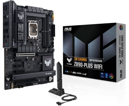 Сист.плата ASUS TUF GAMING Z890-PLUS WIFI, Z890, 1851, 4xDDR5, PCI-E x16, PCI-E x1, M2,SATA,DP,HDMI,Thundrbolt. WIFI,BOX
