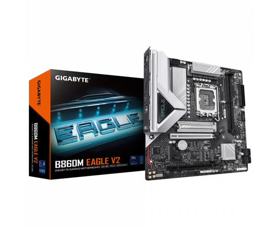 Сист.плата Gigabyte B860M EAGLE V2, B860, LGA1851, 2xDDR5, 2xPCI-E x16, M2, SATA, DP, HDMI, BOX