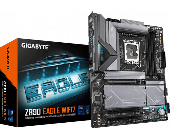 Сист.плата Gigabyte Z890 EAGLE WIFI7 1.0, Z890, 1851, 4xDIMM DDR5, PCI-E x16, PC Ix1, M.2, SATA, WIFI 7, BOX