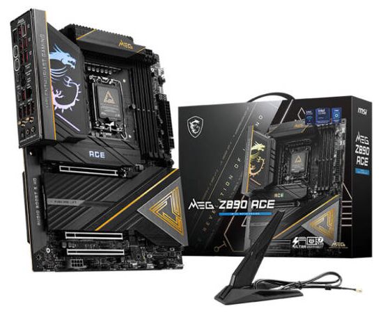 Сист.плата MSI MEG Z890 ACE, Z890, LGA1851, 4xDDR5, 3xPCI-E x16, M2, SATA, Thunderbolt, WIFI7, BOX