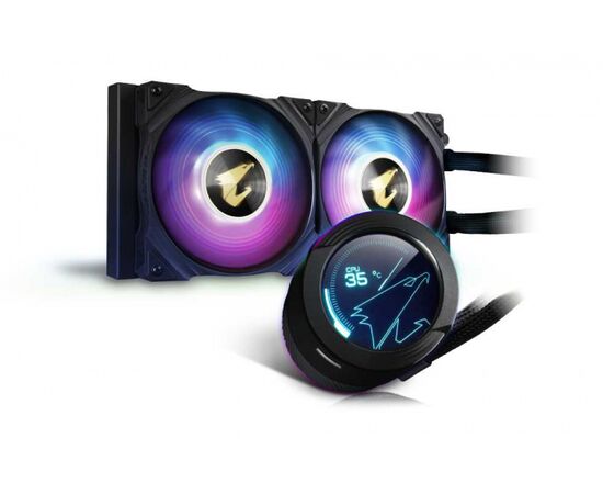 СЖО GIGABYTE AORUS WATERFORCE X 240, 2xARGB FAN 120mm, LCD Display, Intel 1200,1700, AMD TR4, AM5, AM4, sTRX4