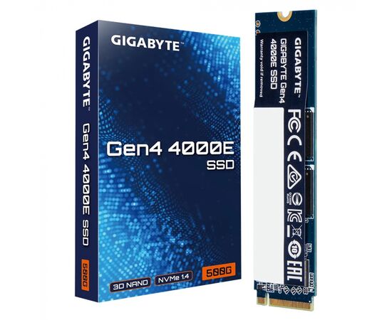 Твердотельный накопитель Gigabyte G440E500G, Gen4 4000E SSD, Read up to 3600, Write up to 3000, M.2 2280