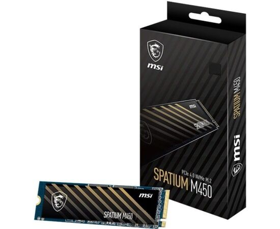 Твердотельный накопитель MSI SPATIUM M450 PCIe 4.0 NVMe M.2 500GB, Read 3600mb/s, Write 3000mb/s, Retail