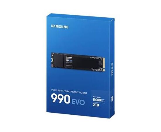 Твердотельный накопитель Samsung 990 EVO, 2 Tb, M.2, PCI-E 4.0 x4, 5000/4200 Mb/s, MZ-V9E2T0BW