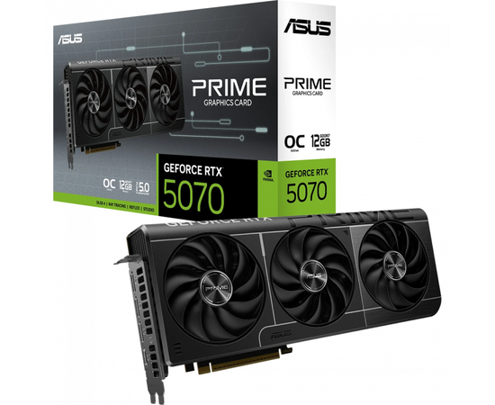 Видеокарта ASUS PRIME-RTX5070-O12G, 12Gb GDDR7, 192-bit, Cuda Core 6144, HDMI, DP, BOX