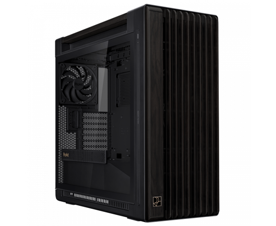 Корпус ASUS PROART PA602 WOOD TG PWM BLACK, деревянная панель на лицевой части, закаленное стекло, черный