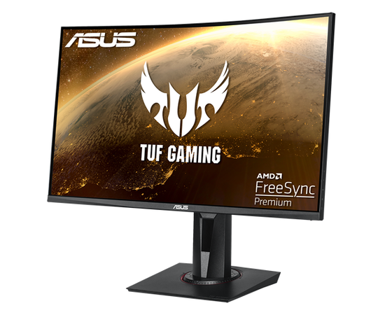 Монитор ASUS VG27VQ VA,27",16:9 FHD (1920x1080x165Hz),400cd/m2,3000:1,178/178,1ms,HDMI,DP,DVI,Sp 2W,Gaming,Black