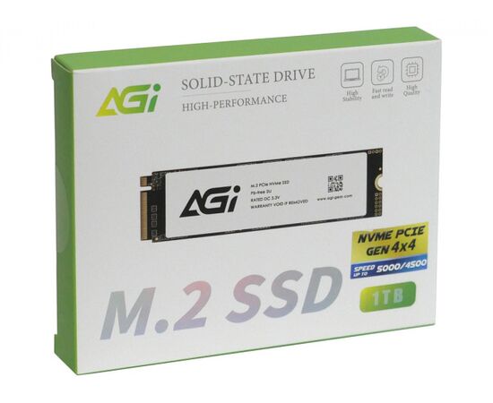 Твердотельный накопитель AGI AI818, 1Tb PCIe Gen4, Read 4700Mb/s, Write 2800Mb/s, Retail
