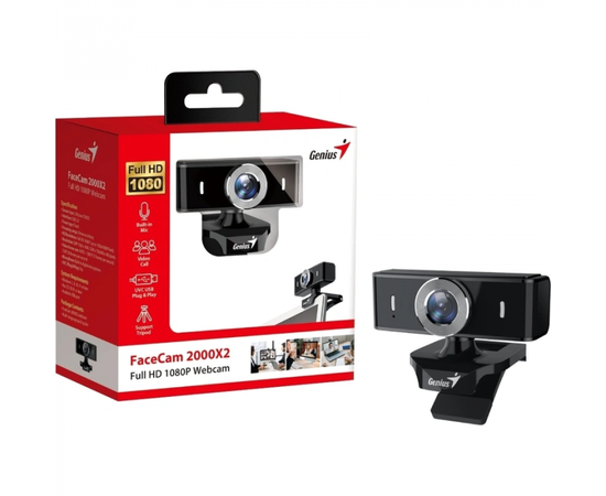 Веб-камера Genius FaceCam 2000X2 1920x1080, Full HD 1080p, 2MП,MIC 32200008400
