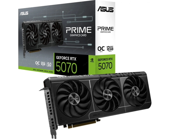 Видеокарта ASUS PRIME-RTX5070-12G, RTX 5070, 12G GDDR7, 192bit, HDMI, DP, BOX