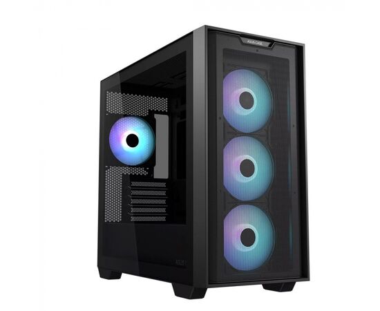 Кейс ASUS A21 PLUS TG ARGB, microATX, hidden-connector motherboards, VGA up to 380 mm, Black