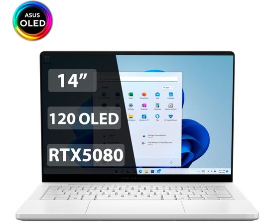 Ноутбук ROG Zephyrus GA403WW-QS099W/Plat Wht/R9 HX370/RTX5080/32G/D5X/1T PCIE/14 OLED WQXGA+ 16:10 400nt HDR/W11/BAG