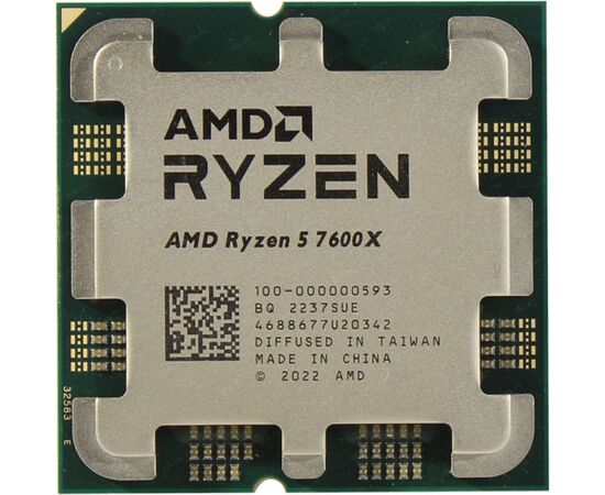 Процессор AMD Ryzen 5 7600X, AM5, 6C/12T, 4.7GHz base, 5.3GHz Turbo, L3 32Mb, 100-000000593, Tray