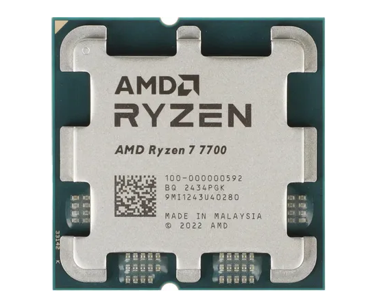 Процессор AMD Ryzen 7 7700, AM5, 8C/16T, 3.8GHz base, 5.3GHz Turbo, L3 32Mb, 100-000000592, Tray