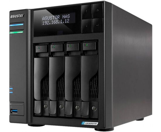 Сетевой накопитель ASUSTOR AS6704T, Lockerstor, 4 LFF, RAID 0,1,5,6,JBOD, 2х2.5GbE, 2xUSB 3.2, HDMI, N5105, 4Gb