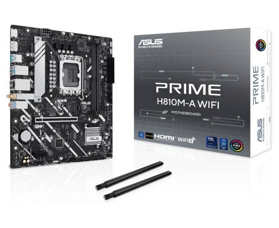 Сист.плата ASUS PRIME H810M-A WIFI, H810, 1851, 2xDDR5, PCI-E x16, PCI-E x1, M2, SATA, HDMI, DP, WIFI6, BOX