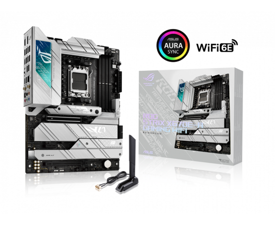 Сист. плата ASUS ROG STRIX X670E-A GAMING WIFI, AM5, 4xDDR5, 2xPCI-E x16 , PCIe x1, 4xM.2, SATA, WIFI6E, BOX