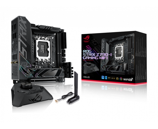 Сист. плата ASUS ROG STRIX Z790-I GAMING WIFI, Z790, 1700, 2xDDR5, PCI-Ex16, 2xM.2,2xSATA, 2xIntel® Thunderbolt,HDMI,BOX