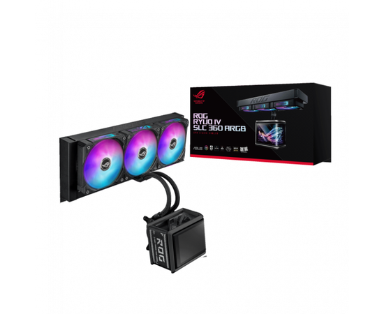СЖО ASUS ROG Ryuo IV SLC 360 ARGB, movable curved 6.67-inch AMOLED display, 3xARGB FAN, AM5, 1700, 1851, Black, Retail