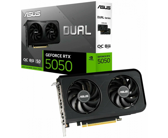 Видеокарта ASUS DUAL-RTX5050-O8G, RTX5050, 8Gb GDDR6, 128bit, 2560 CUDA Core, DP, HDMI, BOX