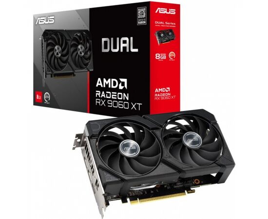 Видеокарта ASUS DUAL-RX9060XT-8G, 8Gb GDDR6, 128bit, HDMI, DP, BOX