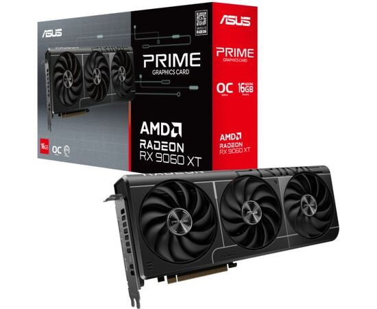 Видеокарта ASUS PRIME-RX9060XT-O16G, 16GB GDDR6 OC Edition, 128bit, HDMI, DP, BOX