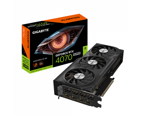 Видеокарта Gigabyte GV-N407SWF3OC-12GD, 12Gb GDDR6X, 192Bit Interface, 7168 Cuda Cores, HDMI, DP, BOX