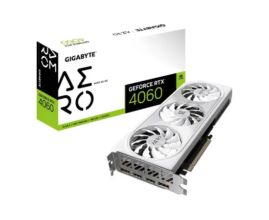 Видеокарта Gigabyte GV-N5060AERO OC-8GD, 8Gb GDDR7, 128 Bit, HDMI, DP, BOX